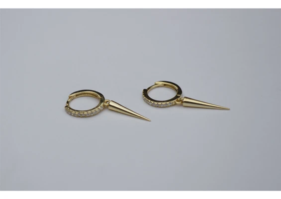 1 pair gold 9mm Серьги из стерлингового серебра S925, циркониевые треугольные серьги с кисточками, серьги из кости, серьги с геометрическим узором для мужчин, женщин, мальчиков и девочек, серебряные серьги jewe - Окраска металла: 1 pair gold 9mm