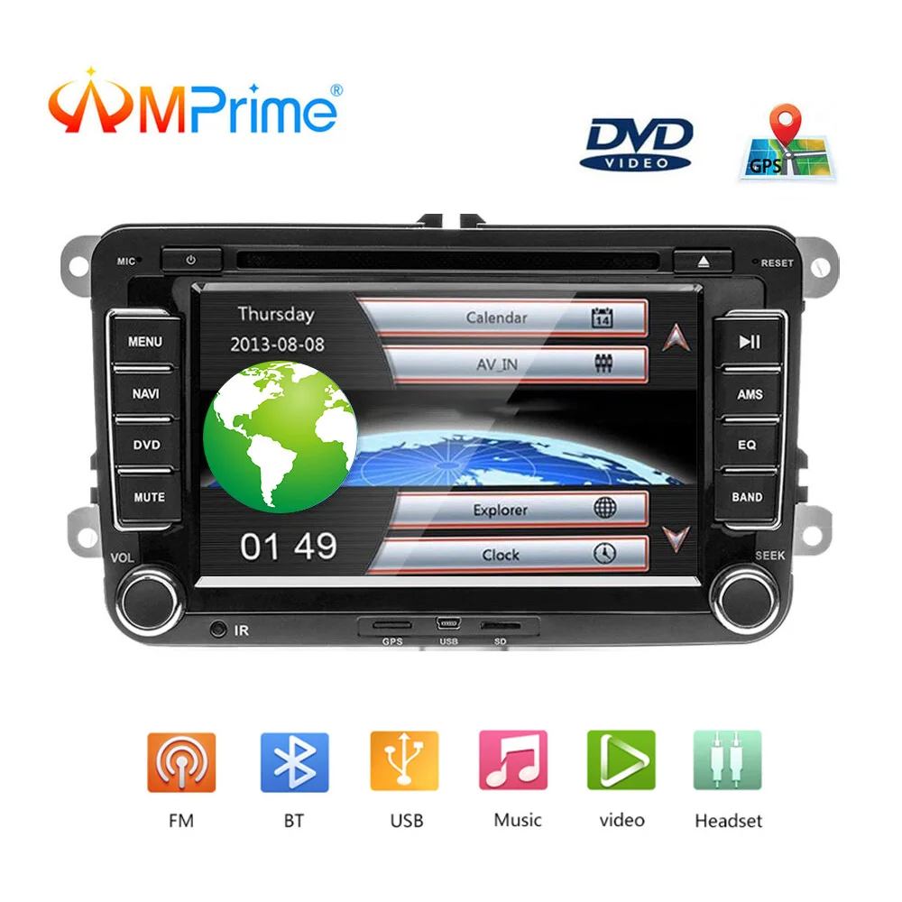AMPrime 2 din автомобильный DVD мультимедийный плеер wince GPS радио для