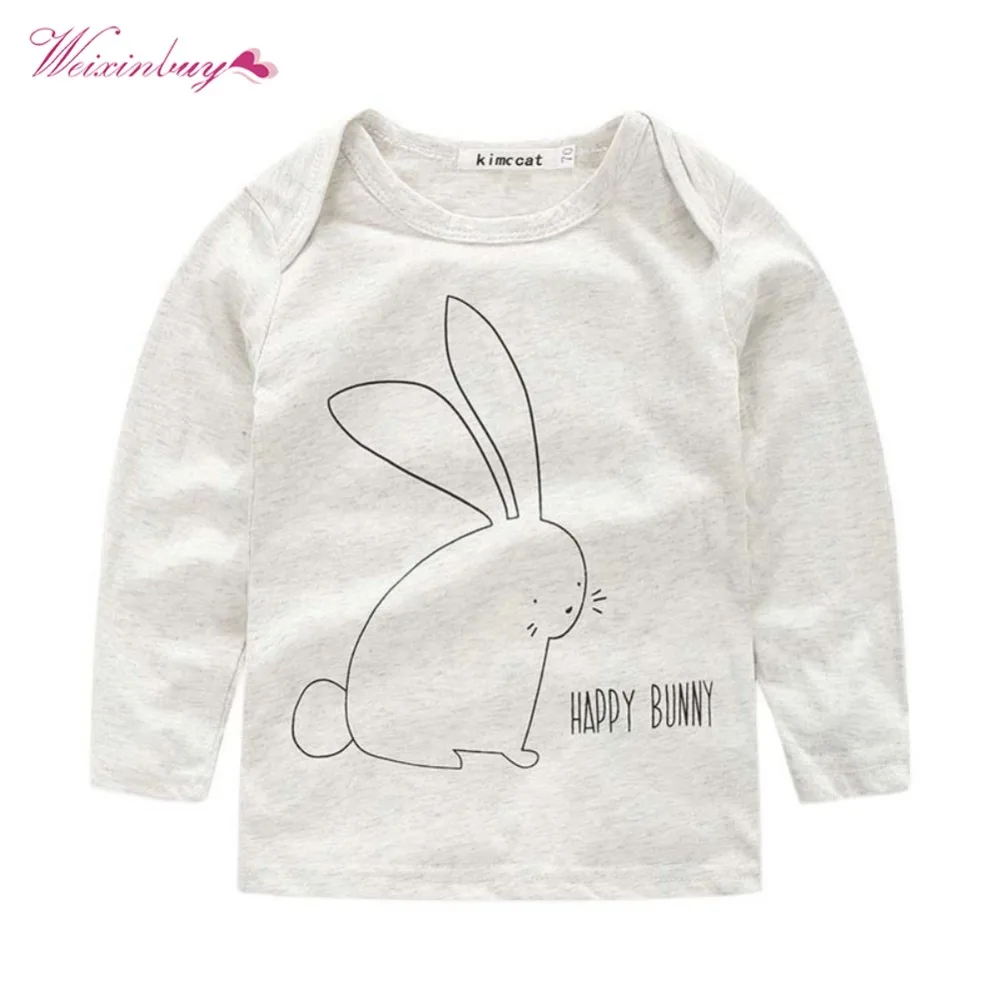 WEIXINBUY 3Pcs Baby Clothes Sets Kids Cartoon Long Sleeve Set Bunny Pattern Top+Pants+Hat Outfits Casual 0-4Y |