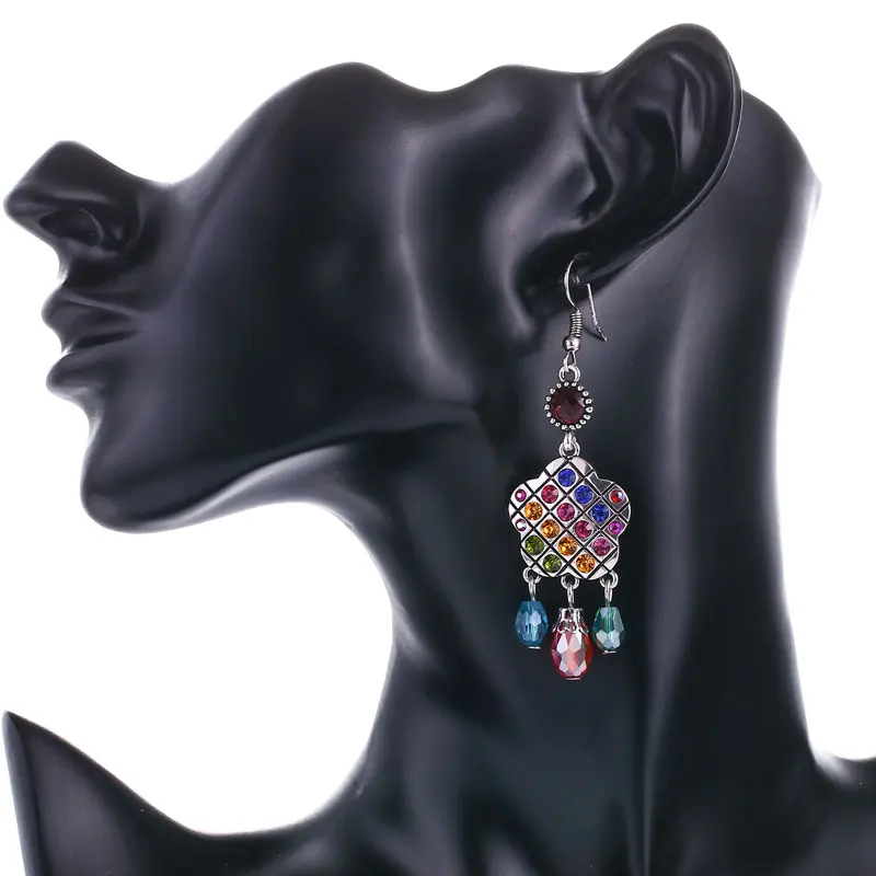 Винтажные Кристальные слеза капля воды серьги &quotцветок сливы&quot модные