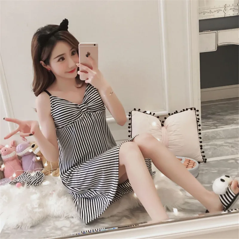 2018 Летняя женская ночная рубашка без рукавов сексуальная одежда для сна домашняя