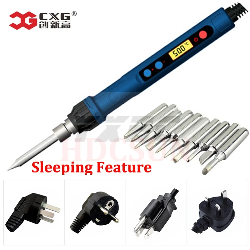 CXG 110 V/220 V EU/US D60W/D90W/D110W с функцией сна паяльник lcd цифровой с новой технологией нагревателя