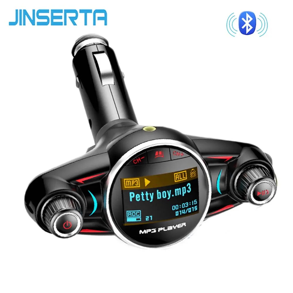 Мини mp3 плеер JINSERTA BT4.0 с FM передатчиком светодиодный экран гарнитура TF карта USB