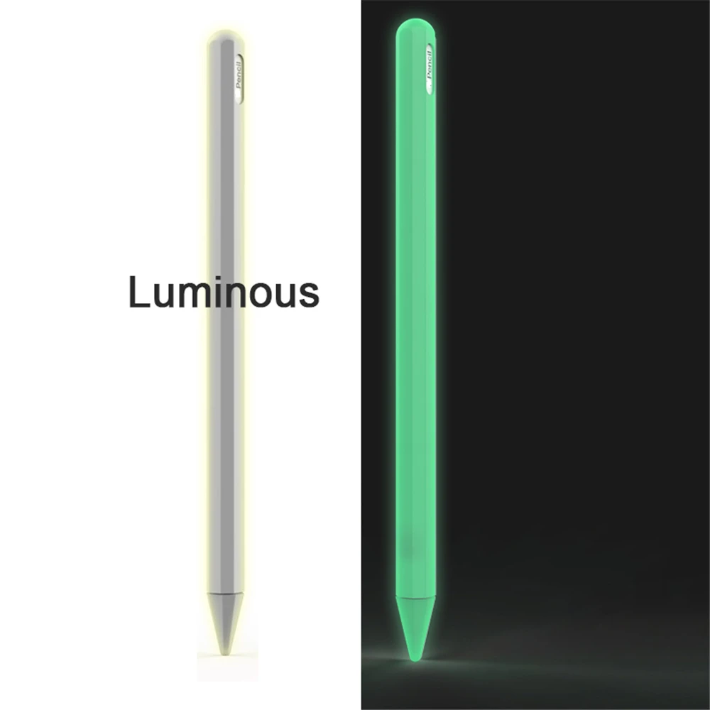 Luminous Красочный мягкий силиконовый чехол колпачок для наконечника рукавом Обёрточная бумага Совет держатель Защитная пленка для Apple Pencil 2 для iPad Pro Аксессуары для планшетов - Цвет: Luminous