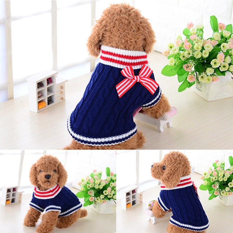 Высококачественный зимний теплый собачий свитер одежда собаки кошки пальто