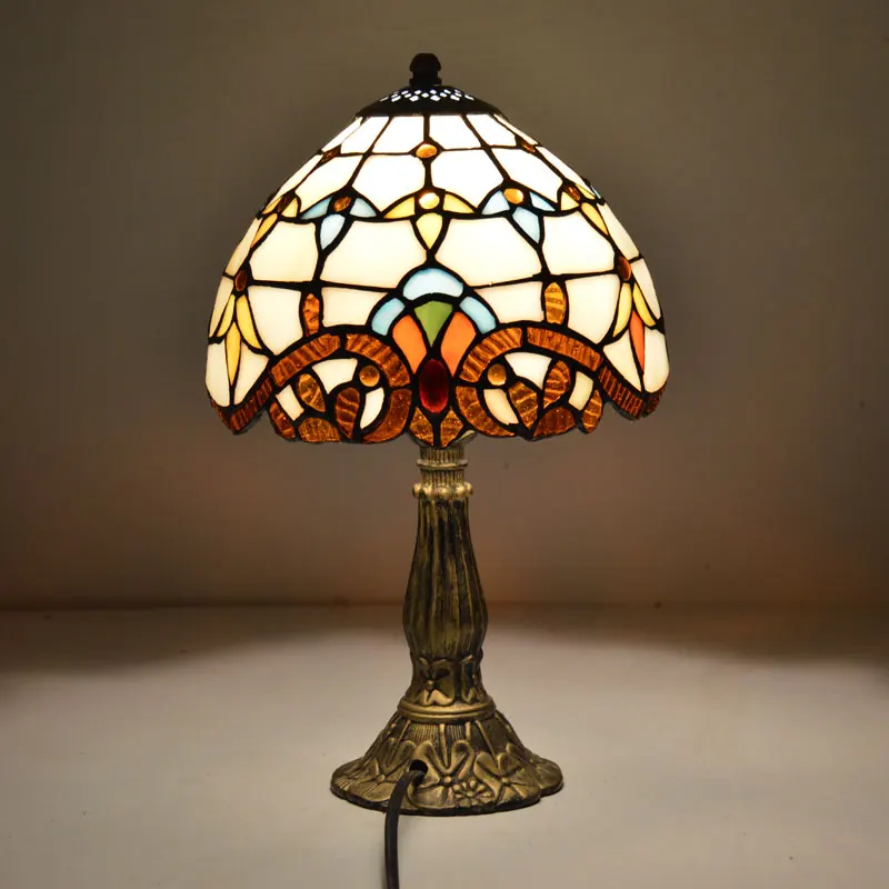 Настольная лампа Tiffany 8 дюймов Классическая европейская барочная витражная