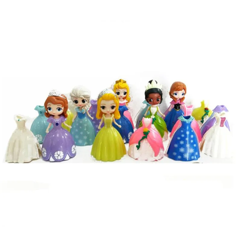 A Disney 6*18 шт./партия 8,5 из мультфильма "Холодное сердце" куклы сказочной русалки чехлы-накладки "Принцесса", "Белоснежка", "София серии переодевания детей Girls'Toys подарки - Цвет: A
