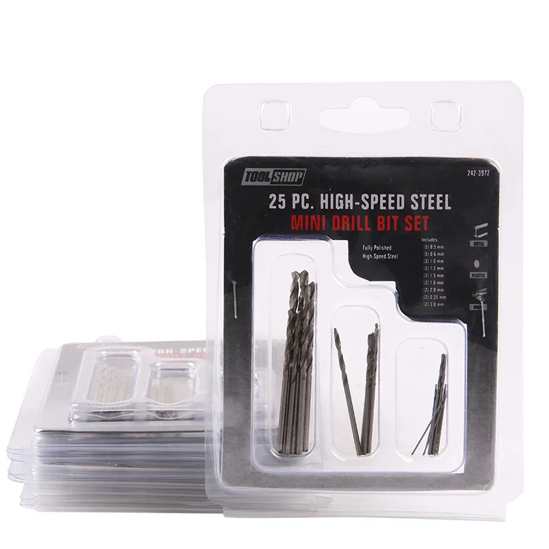 Набор высокоскоростных стальных мини-сверл 25 шт. полностью отполированные