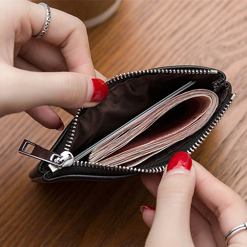 Женский мини-кошелек из натуральной бычьей кожи с отделениями для ключей и карт