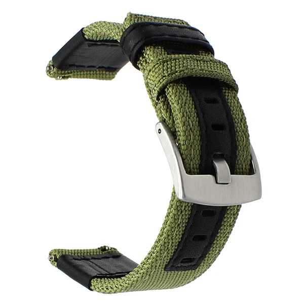 Green S Ремешок для часов из натурального нейлона+ кожи 20 мм 22 мм 24 мм для Panerai monblanc Breitling Rado Quick Release Watch Band стальной ремешок с застежкой - Цвет ремешка: Green S
