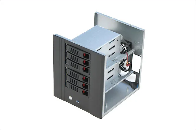 Сервер хранения Nas шасси небольшой горячей замены 6-bay ITX алюминиевая панель NVR шасси