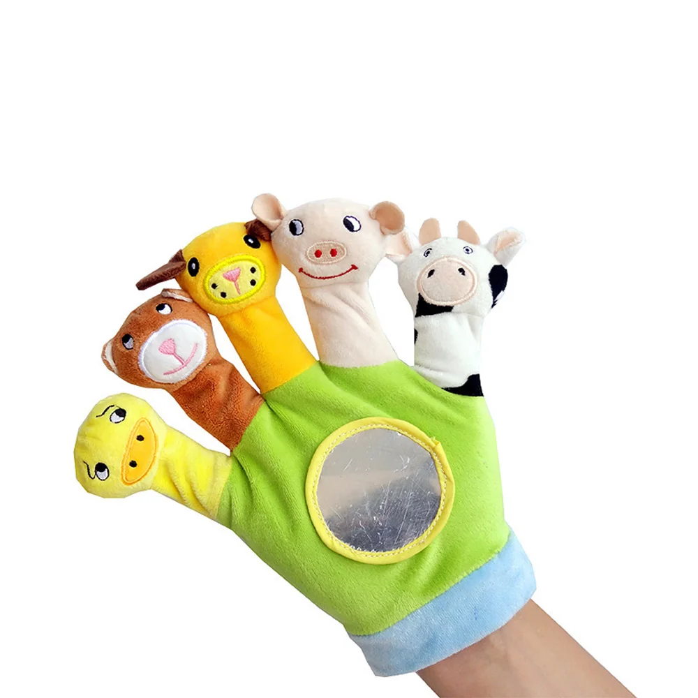 Плюшевая перчатка марионетка с изображениями животных из мультфильмов игрушки