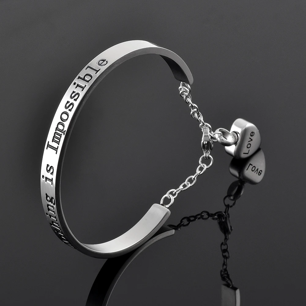 Изготовленный на заказ браслет из нержавеющий стали памятный с сердцем