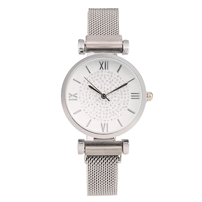 New Brand Silver Mesh Magnet Buckle Starry Sky Watch Women Casual Quartz Watches Relogio Feminino Ladies Watch Hot