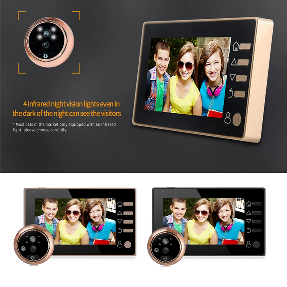 4.3&quot Wireless Video Doorbell Phone Intercom Camera Monitor Home Security 160 Degree Viewing angle support 32G memory card |