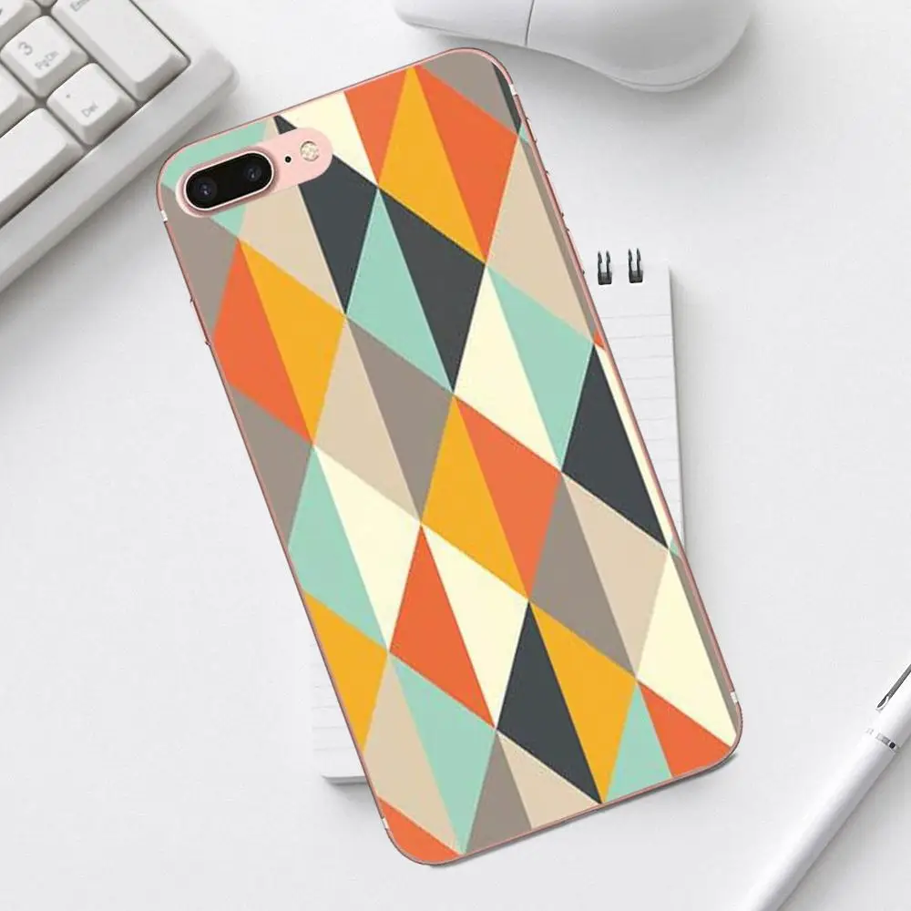 Много Ретро геометрических треугольников для iPhone 4 4S 5 5C SE 6 6S 7 8 Plus X XS Max XR Galaxy A3 A5 J1 J3