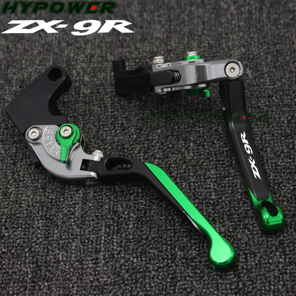 Для Kawasaki ZX9 ZX-9 1994-1997 1995 1996 1997 с логотипом (ZX9R) зеленый + титан CNC новые регулируемые