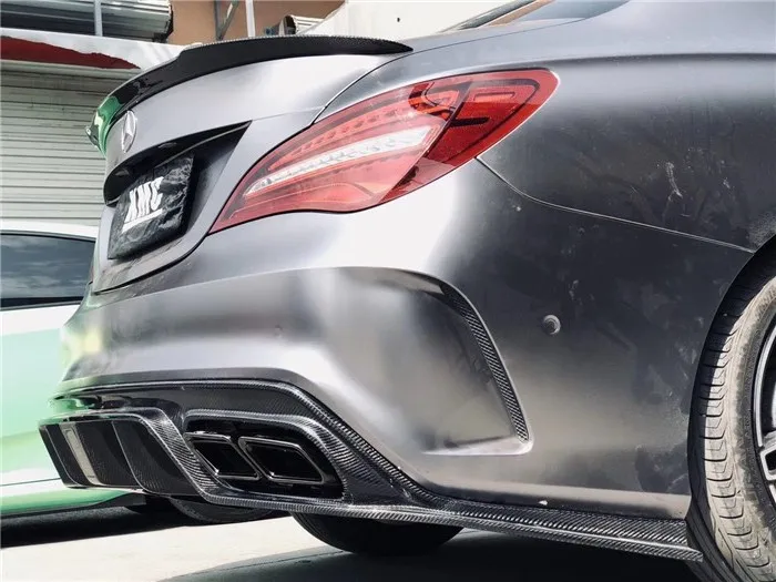 Для Mercedes Benz W117 C117 CLA Спорт сзади губа спойлер широкий диффузор с светодио дный огни