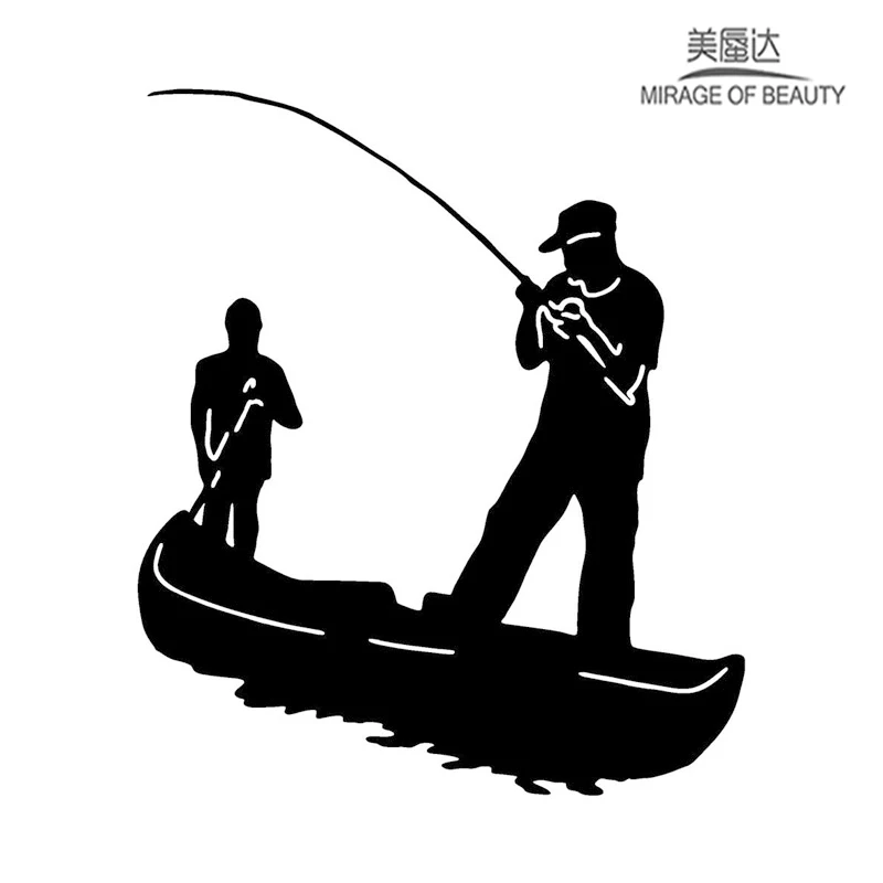 11cm*13cm Fishing Sports Car Stickers Fashion Kayak Vinyl Decals Reflective Surface Plane Wall Sticker Pattern Modern LXS | Дом и сад
