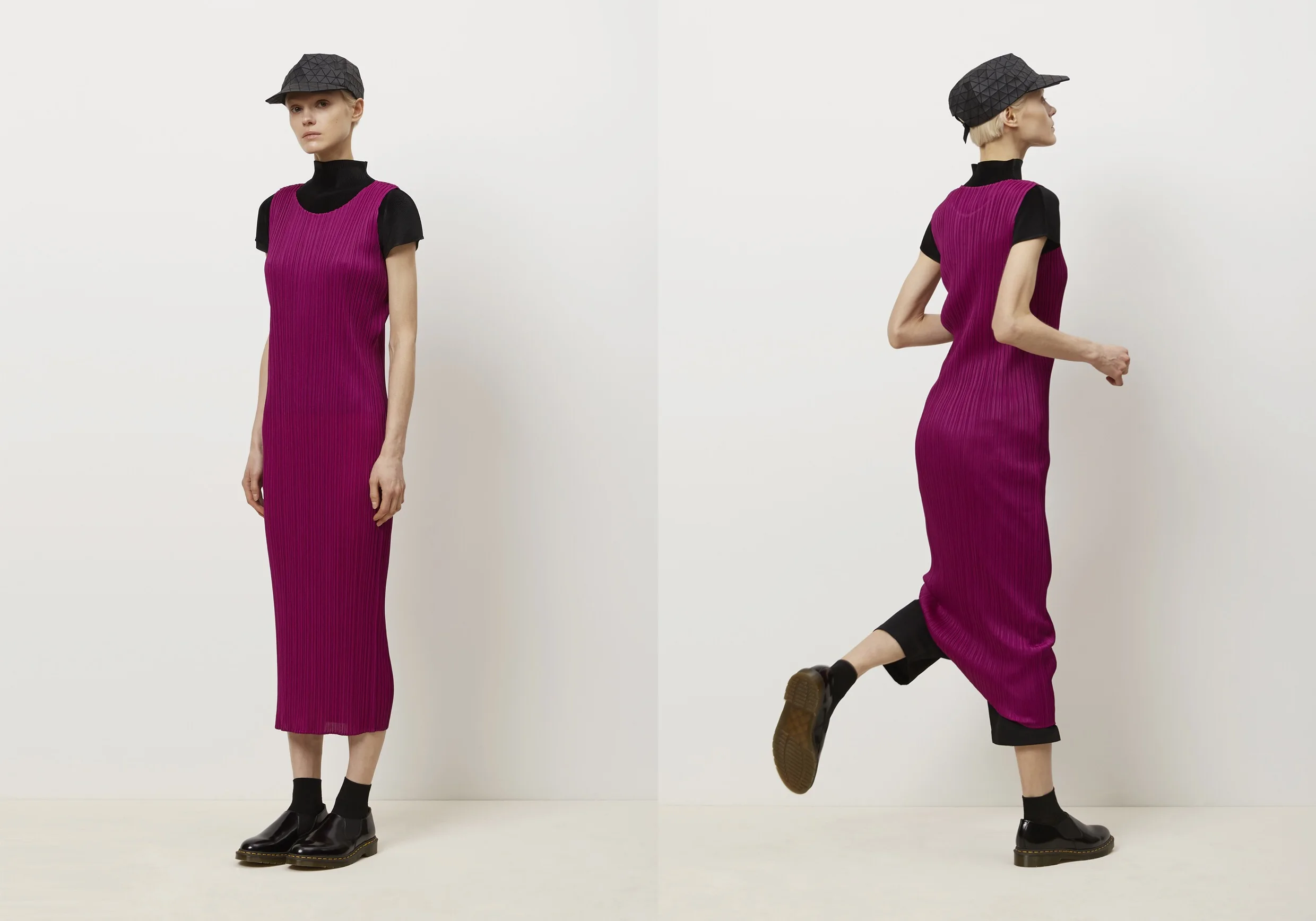 Changpleat, летняя коллекция, новое женское платье без рукавов Miyak, плиссированное, модное, одноцветное, с круглым вырезом, тонкое, большое, эластичное, женское платье, D900