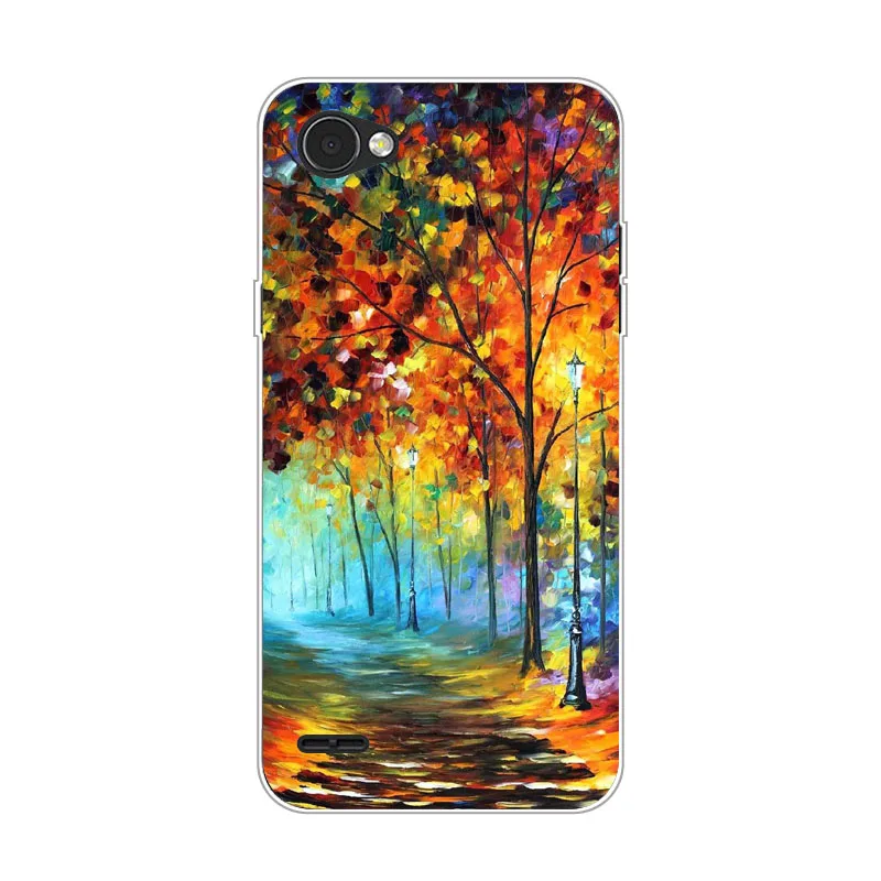 Чехол LG Q6 силиконовый чехол из мягкого ТПУ с цветочным рисунком для телефона |