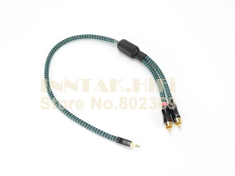 1 шт. Высокое качество Hifi 3 5 мм до 2 RCA кабель 4N OFC аудио кабель|3.5mm to rca|rca cableaudio cable |