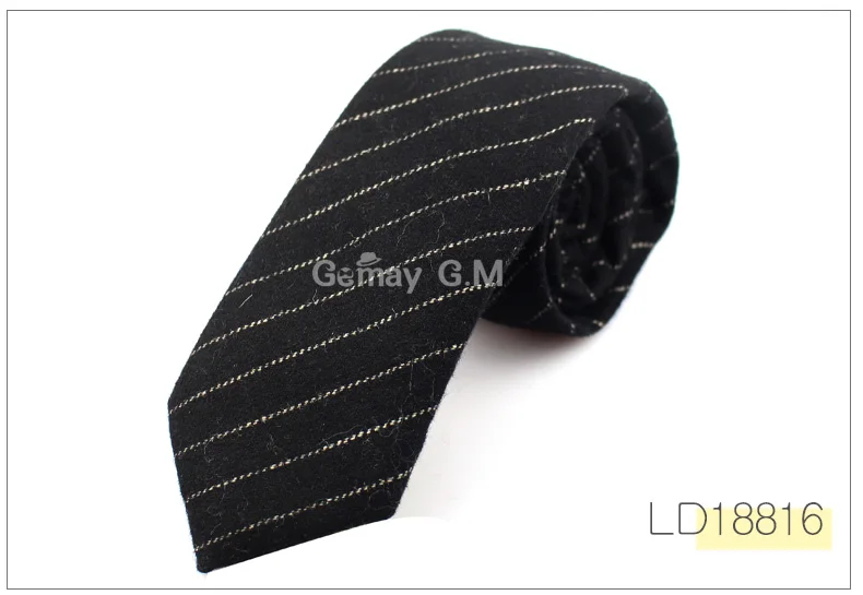 Fashion Wool Ties For Men Skinny Solid Casual Neckties Corbata Slim Striped Necktie for Wedding Gift Suit Cravat Accessories - Цвет: LD18816