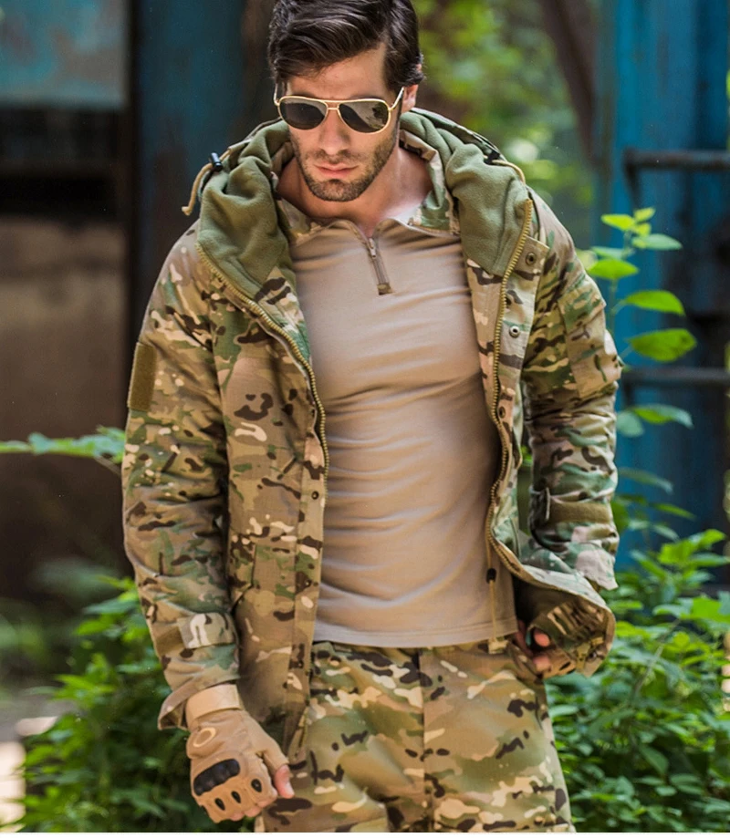 Refire gear зимняя камуфляжная тактическая куртка мужская водонепроницаемая теплая Толстая флисовая подкладка ветровка с капюшоном армейская полевая военная куртка