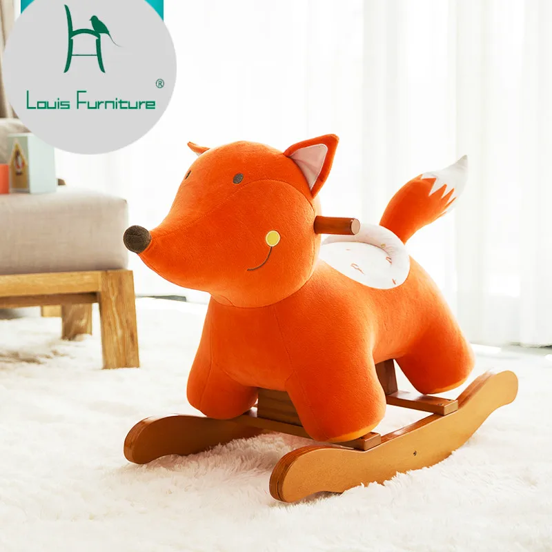 

Louis Fashion Children Stools Rocking Horse Solid Wood Baby Toys