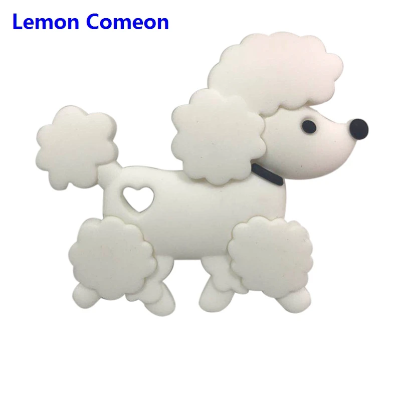 White Dog BPA Бесплатно Силиконовый Прорезыватель для зубов коала, овца, пчела, Прорезыватель для зубов, детский прорезыватель, животное, кролик, жевательная игрушка, продукт для кормления, 1 шт., Прямая поставка - Цвет: White Dog