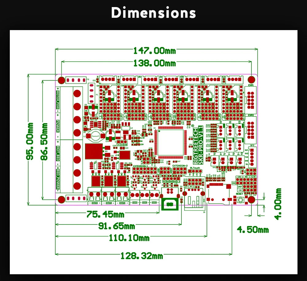BIGTREETECH SKR PRO V1.1 32 бит wifi плата управления 3d принтер части Vs Ramps MKS Gen V1.4 с TMC2208 A4988 TMC2130 драйвер