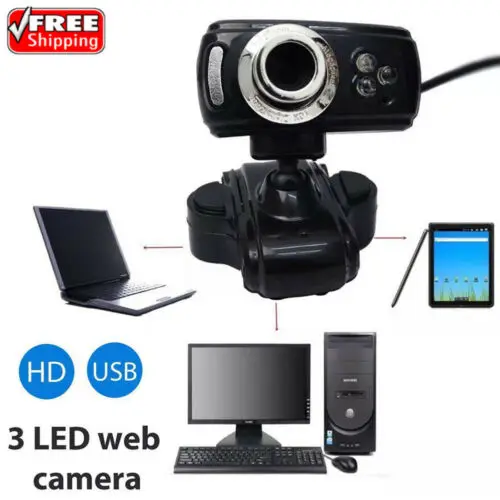 3LED веб камера USB 50 м HD для ПК настольного компьютера ноутбука видео с микрофоном