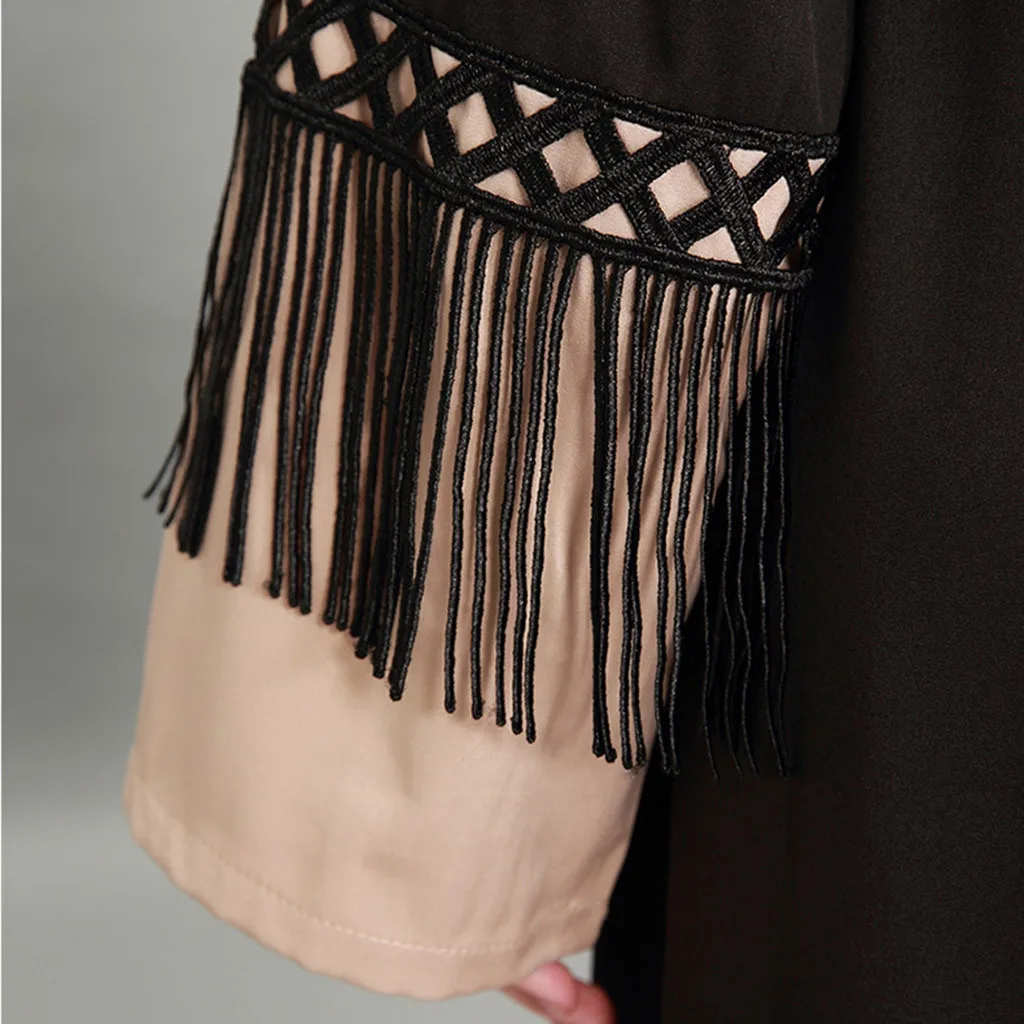 Длинное платье абайя повседневное мусульманское женское черное Абая джилбаб