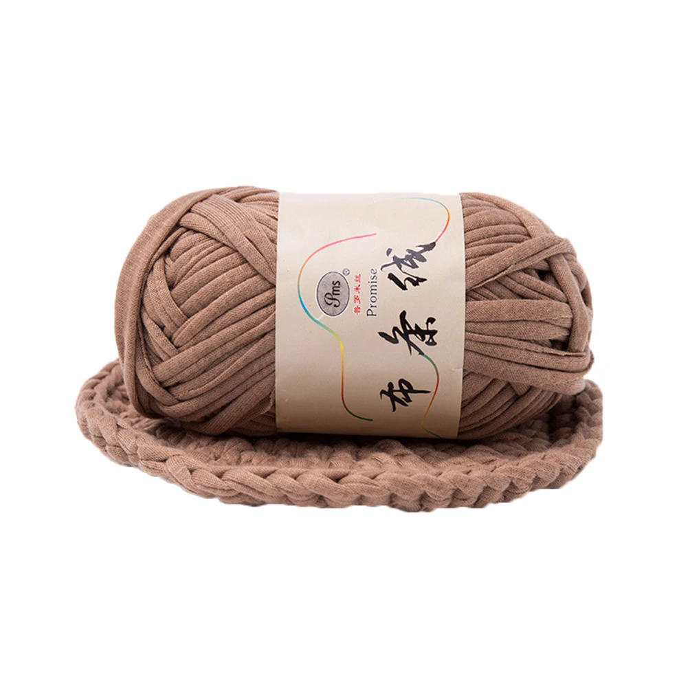 Light Coffee 1Pc Hand-knit Woven Thread Thick Yarn Basket Blanket Carpets Yarn Cozy Cotton Wool Knitting Braided DIY Crochet Fancy Cloth Yarn - Цвет: Light Coffee