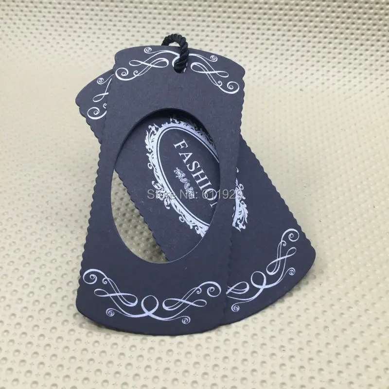 Изготовленная на заказ одежда черная матовая бумажная бирка/Ювелирная ценовая