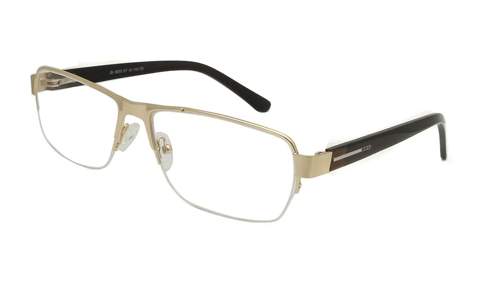 men glasses gold ESNBIE новые прямоугольные большие очки, оправа для глаз пилота, стеклянные оправы для мужчин, оптическое стекло для близорукости, es, мужские полуоправы, стекло - Цвет оправы: men glasses gold