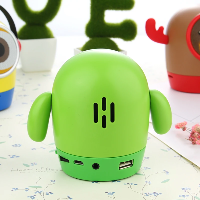 Мультяшный портативный Bluetooth динамик беспроводной Bluetooth 4,1 динамик MP3-плеер Поддержка TF карты с микрофоном стерео для мобильного телефона
