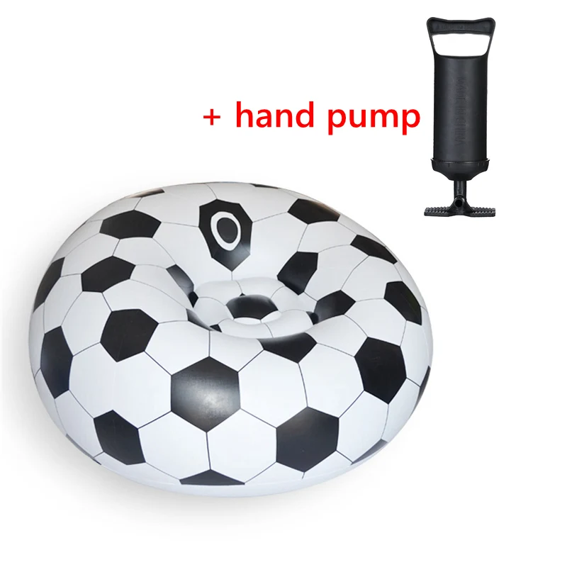 soccer with pump Надувной баскетбольный мешок кресло футбольный мяч воздушный диван крытый гостиная ПВХ шезлонг для взрослых детей на открытом воздухе кресло для отдыха - Цвет: soccer with pump