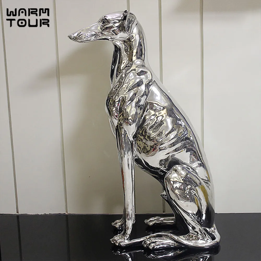 Гальваническая собака серебро металлик Американский Поп Арт Смола ремесло