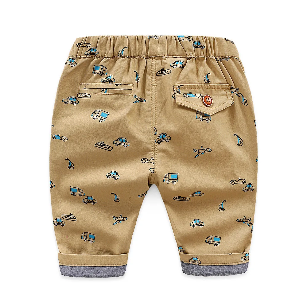 Детские укороченные брюки с принтом повседневные Хлопковые Штаны для маленьких