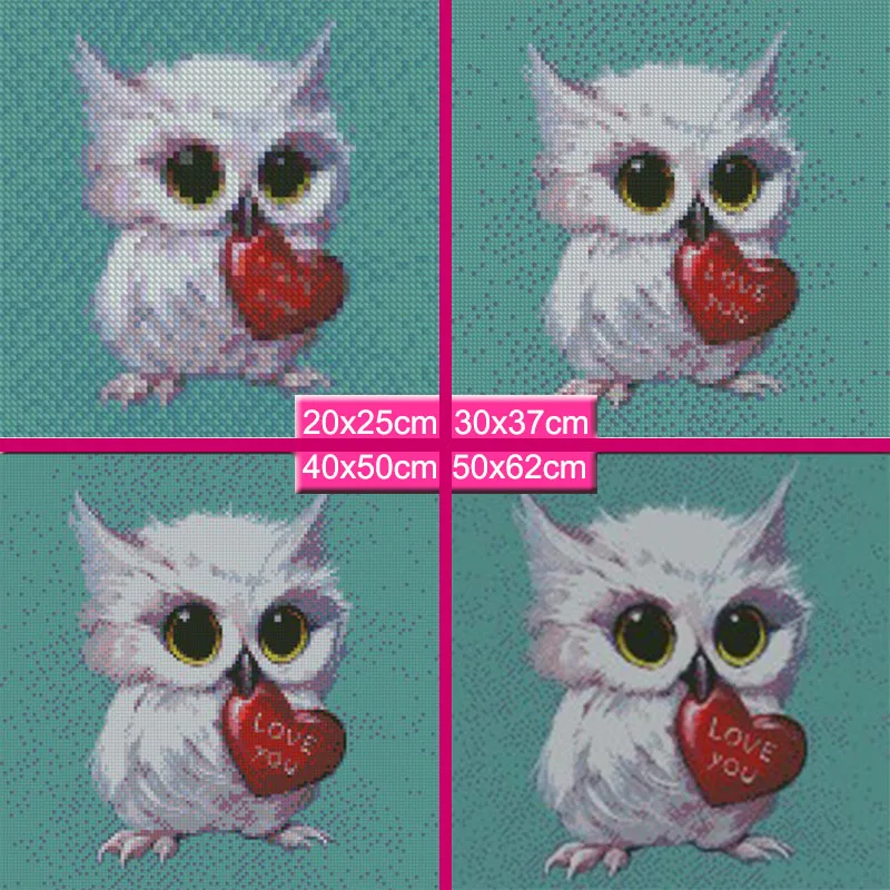 Meian рулон Алмазная вышивка 5D животное милая сова стразами фото 3D Вышивка крестом