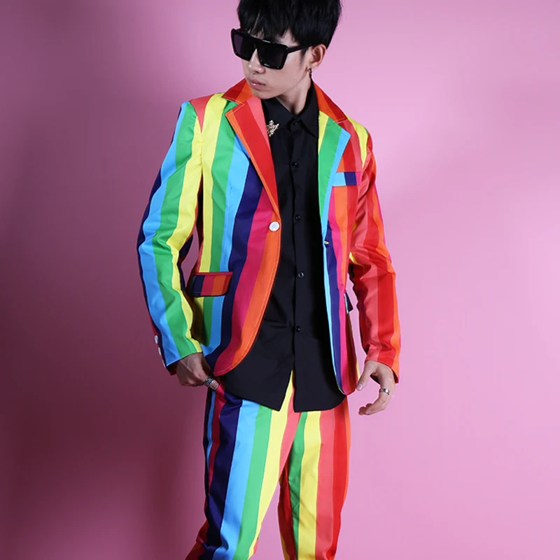 Размер M 5 xl! Мужская одежда большого размера на сцене 2021 облегающий костюм