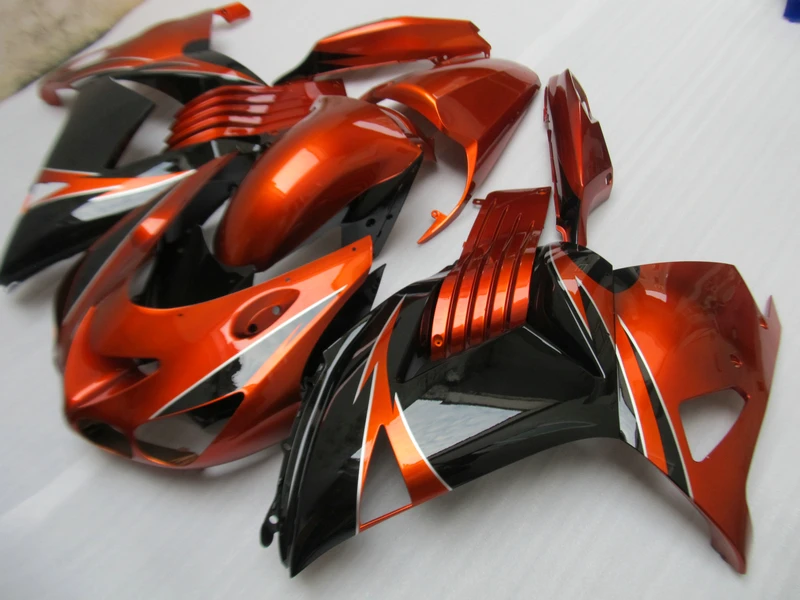 Комплект обтекателей под давлением для Kawasaki ZX14R 06 07 08 09 2006-2009 винно-красный черный