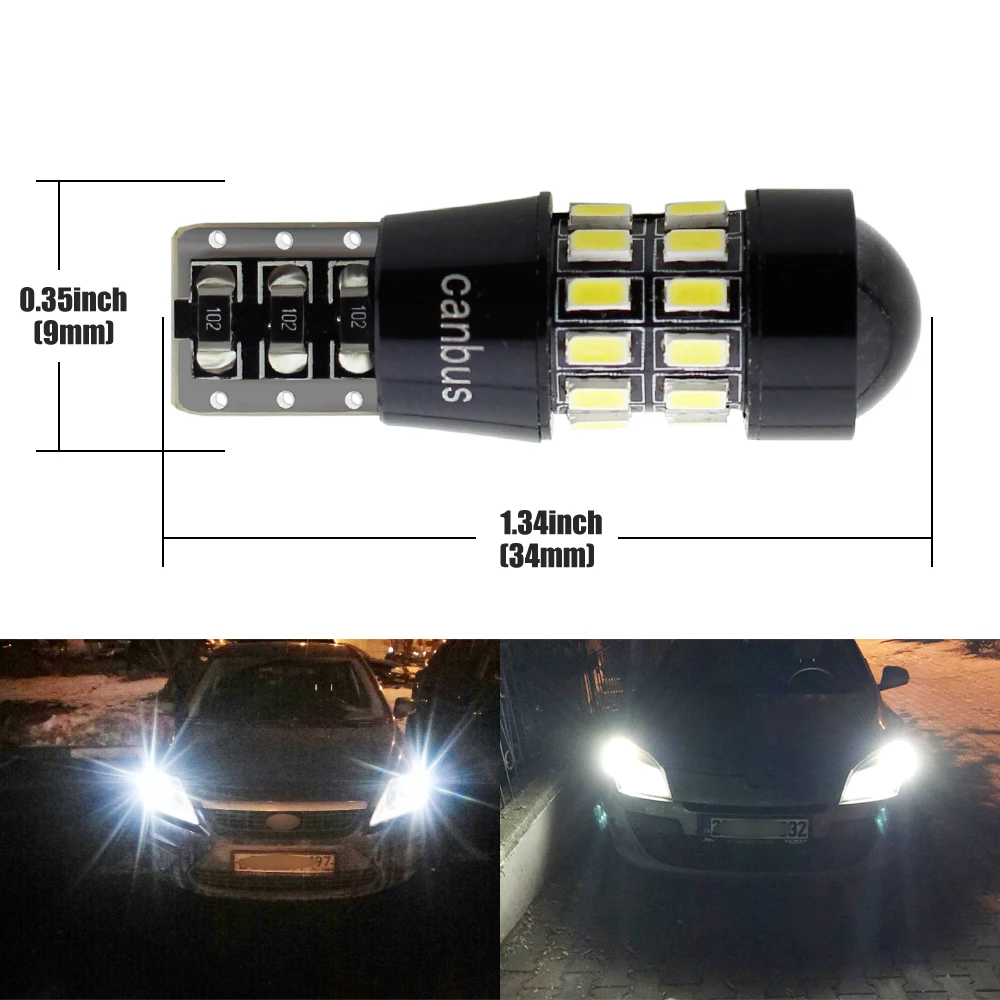 W5W светодиодный T10 3014 30 SMD линзы СВЕТОДИОДНАЯ Лампа 194 168 Canbus без ошибок светильник