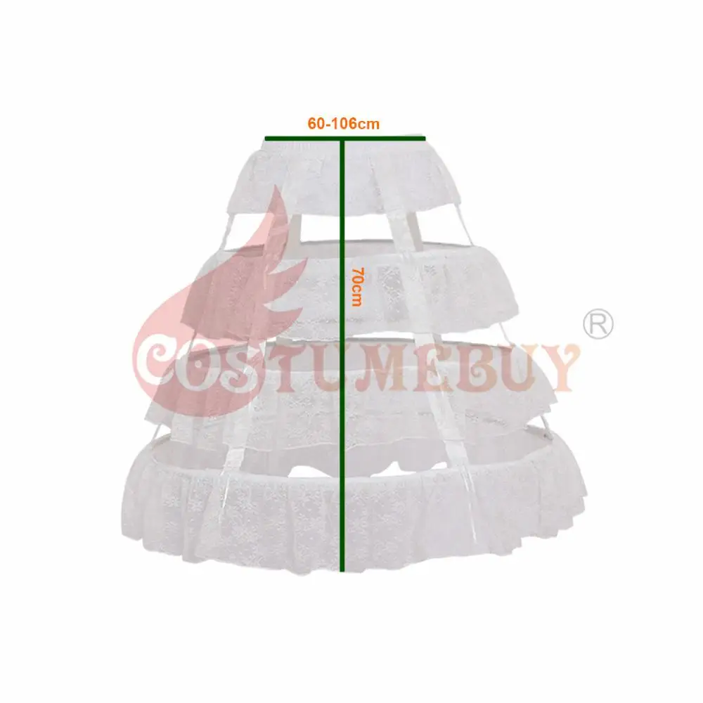 A Costumebuy Лолита Готическая Нижняя юбка 68 см длина нижнее белье 3 кольца кружево клетка для женщин Свадебные балетные Паньер юбка кэжуал - Цвет: A