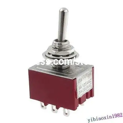 

AC 250V 2A 125V 5A ON/ON 2 Position 3PDT Toggle Switch