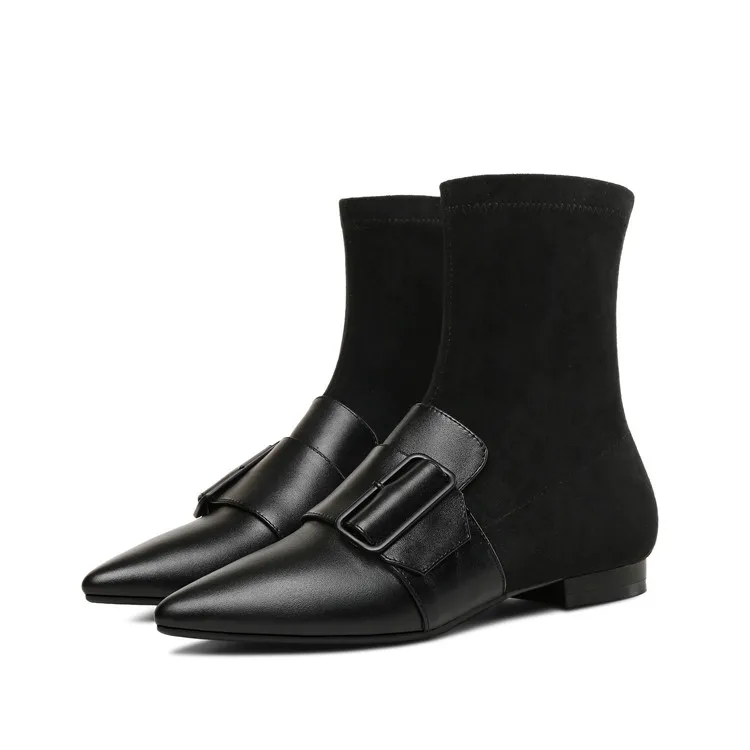 Женские замшевые ботинки до середины икры MLJUESE разноцветные повседневные с