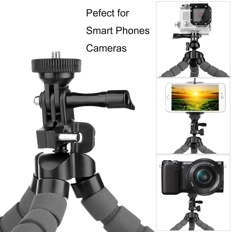 Осьминог Стиль Регулируемый Гибкий штатив селфи палка держатель с креплением