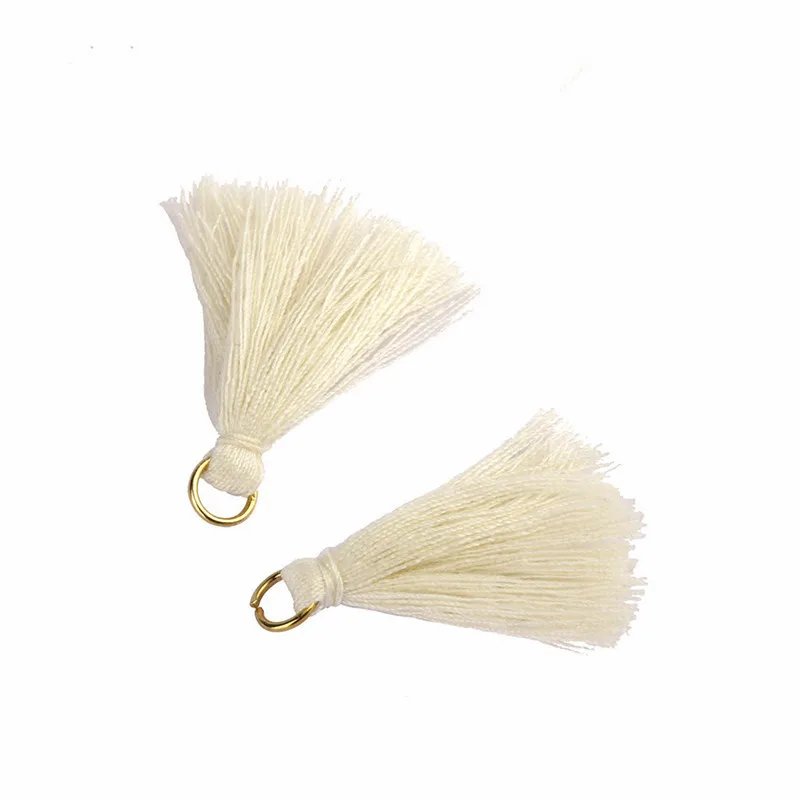 Beige Tassels 100 шт цветная мини-кисточка, подвеска «сделай сам», висячие кольца, вечерние шнуры с кисточками, отделка одежды, занавески, украшения, кисточки, кружево - Цвет: Beige Tassels