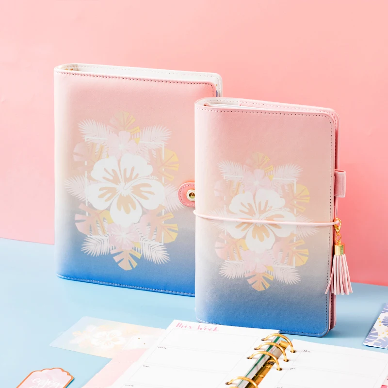 2020 Lovedoki блокнот Dokibook Еженедельный планер A6 розовый цветок 6 колец ежедневник